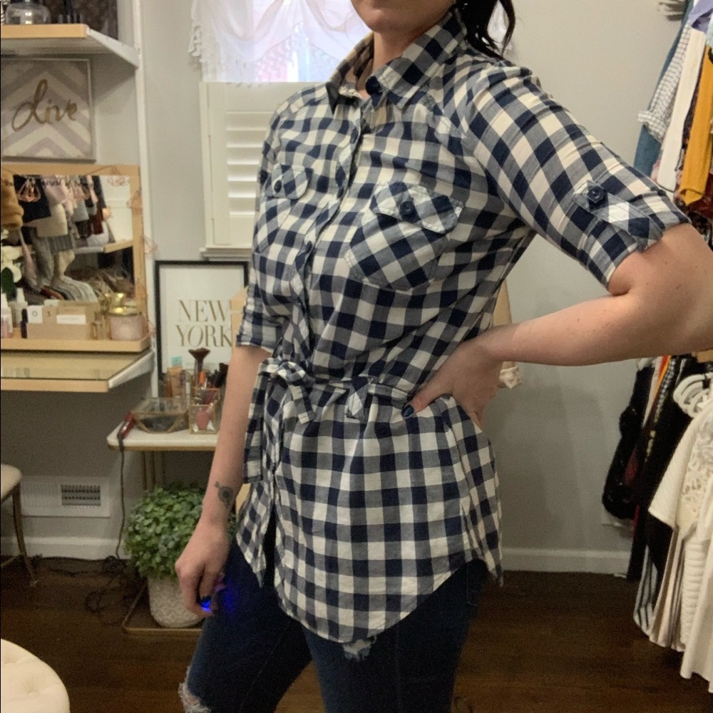 Forever 21 Gingham Button Down - Sz M